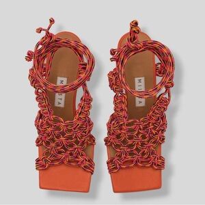 Miista "Stephanie" multicolored braided rope sandals